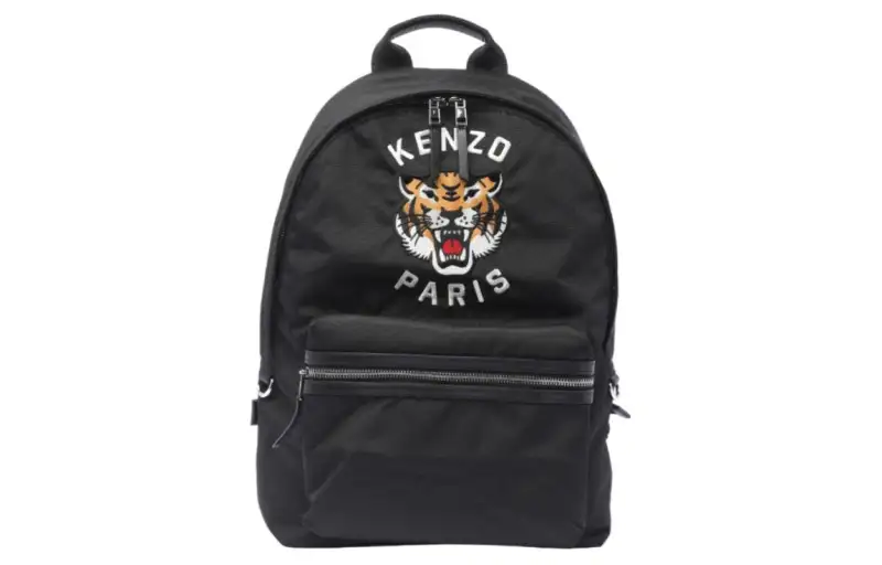 KENZO Logo Embroidered Zip Up Backpack
