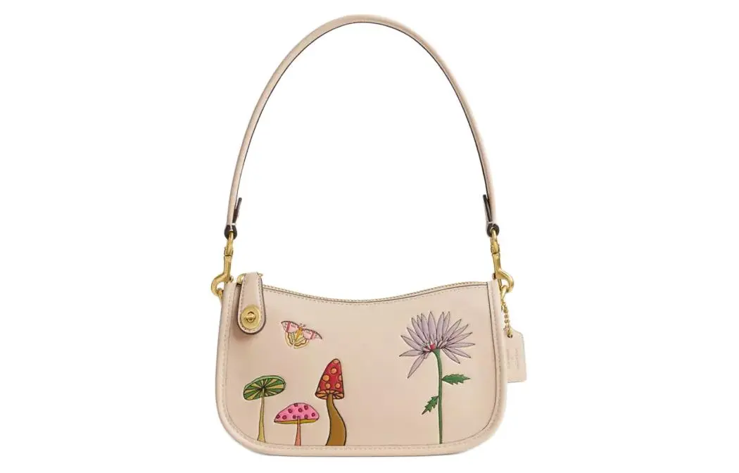 COACH X OBSERVED Cow Leather Shoulder Bag, Pochette, Handbag, Shoulder Bag Women's Ivory White