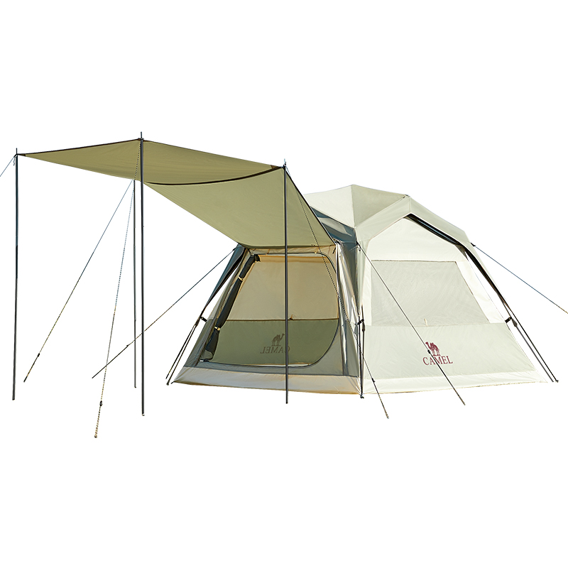 CAMEL Camping Tent Press Pop up One Bedroom And One Living Room Sun Protection Outdoor Automatic Tent