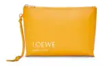 LOEWE Napa Calf Leather Clutch Women's Sunflower