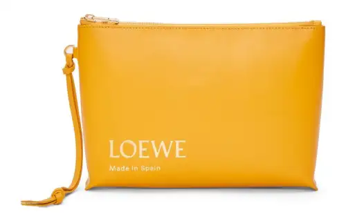 LOEWE Napa Calf Leather Clutch Women's Sunflower