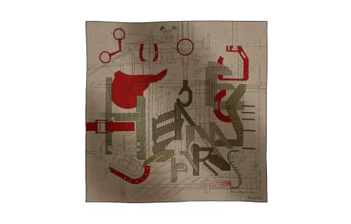 HERMES Silk Scarves Men's Brown