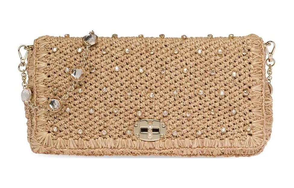 MIU MIU Synthetic Crystal Portable One Shoulder Clutch Women's Yellow