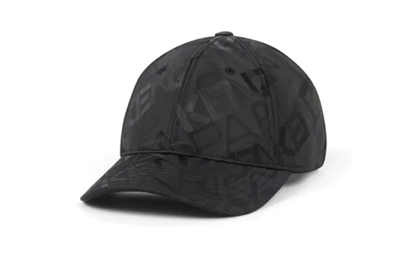 KENZO Letter Print Polyester Baseball Caps Women's Black