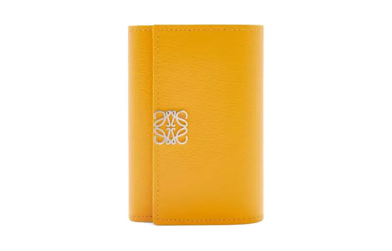 LOEWE Anagram Calfskin Card Holder, Wallet Small Women's Sunflower