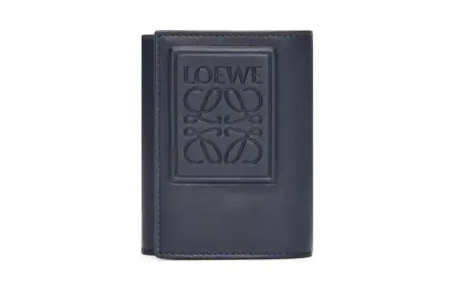 LOEWE Satin Calfskin Wallet Men's Dark Marine Blue