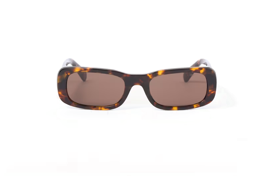 MIU MIU Acetate Rectangular Sunglasses Women's Tortoiseshell