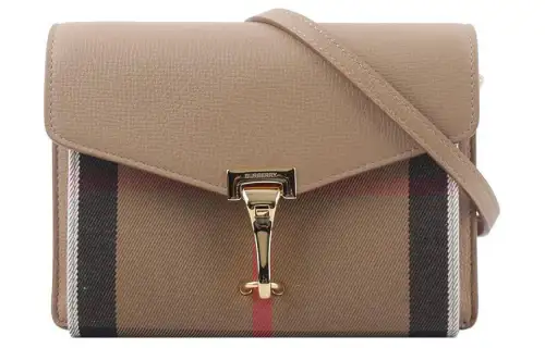 Burberry Canvas With Leather Crossbody Bag, Shoulder Bag Unisex Camel