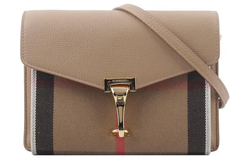 Burberry Canvas With Leather Crossbody Bag, Shoulder Bag Unisex Camel