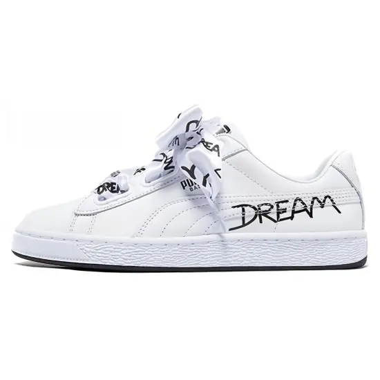 Puma Basket Series Skateboarding Shoes Women's Low-top White