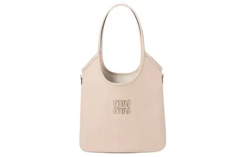 MIU MIU Leather Tote Bag, Shopping Bag, Shoulder Bag, Handbag Women's Cream