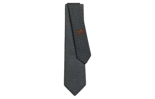 HERMES Ties Men's Charcoal Gray