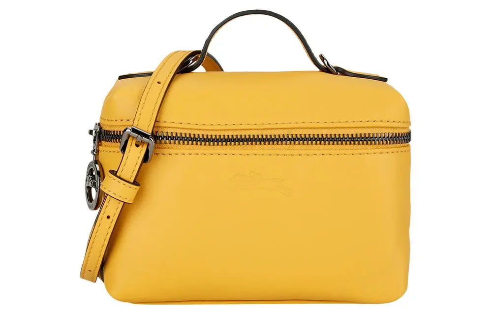 LONGCHAMP Le Pliage Xtra Cow Leather Box Bag, Handbag, Shoulder Bag, Crossbody Bag Mini Women's Apricot Yellow
