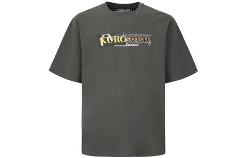 EVISU T Shirts Men's Dark Gray Crew Neck Moderate Straight Fit