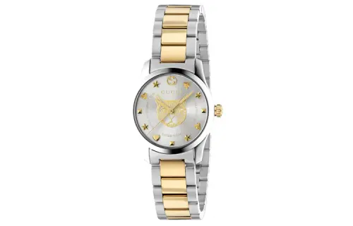 GUCCI Wrist Watches Quartz Movement Stainless Steel Strap Silver Dial Women's Watch ['50', 149262]m Waterproof