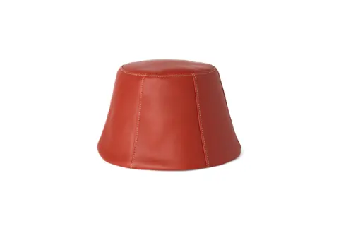 Loro Piana Calfskin, Cotton, Acetate, Virgin Wool, Cashmere, Leather Bucket Hats Women's Red