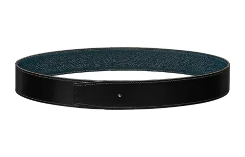 HERMES Calfskin Leather Belts Men's 3.8cm