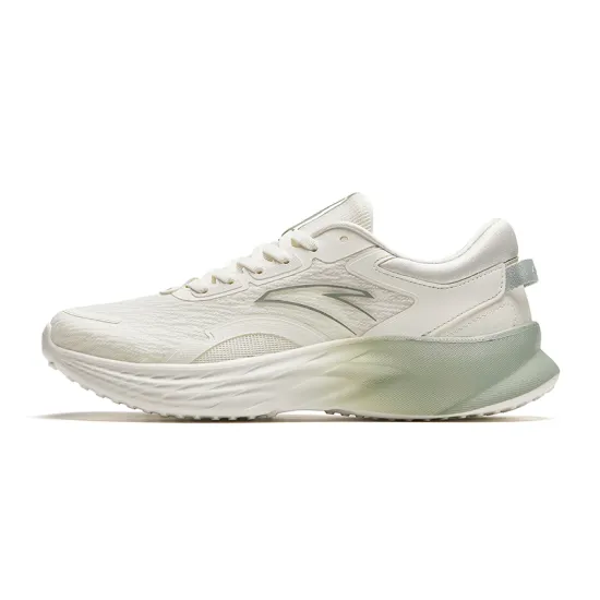 Anta Cushioning Wear Resistant Low Top Casual Running Shoes Women's White Green