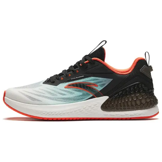 ANTA C37+ Running Shoes Men Low-Top Black White/Cyan