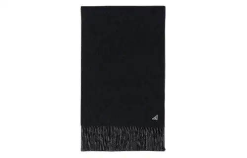 Prada embroidered-logo fringed scarf