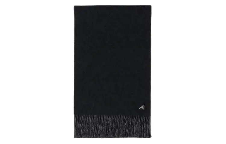 Prada embroidered-logo fringed scarf