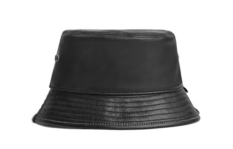 COACH Leather, Recycled Polyester, Organic Cotton, Lambskin, Cotton Bucket Hats Women's Black