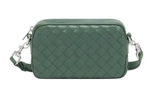 Bottega Veneta Cow Leather Camera Bag, Shoulder Bag, Crossbody Bag Mini Men's Aloe Vera Green