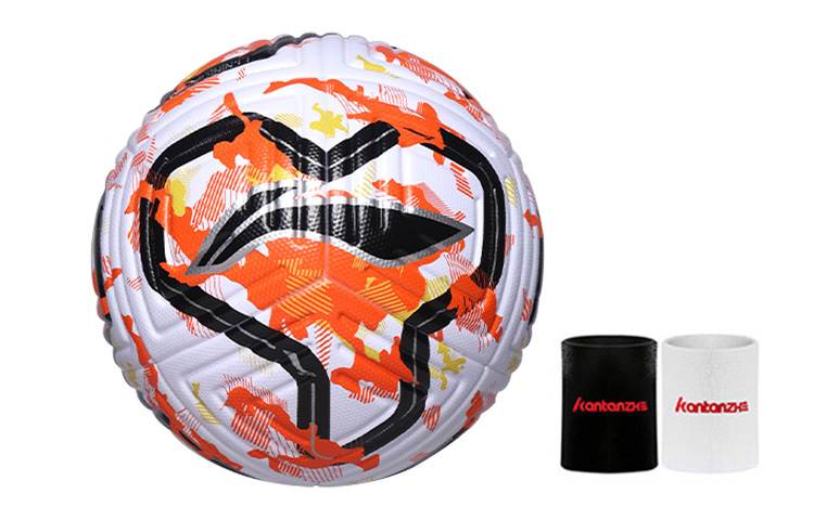 Li Ning Size 5 Soccer Ball TPU Seamless Thermal bonding Unisex White Orange