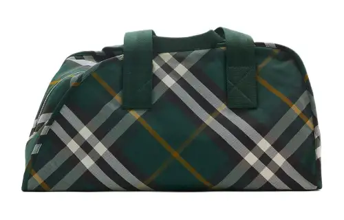 Burberry Polyamide With Calfskin Handbag Travel Bag Medium Men's Ivy Green