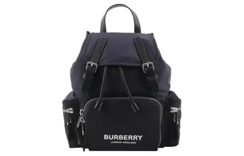 Burberry Nylon With Calfskin Backpack Women's Marine Blue