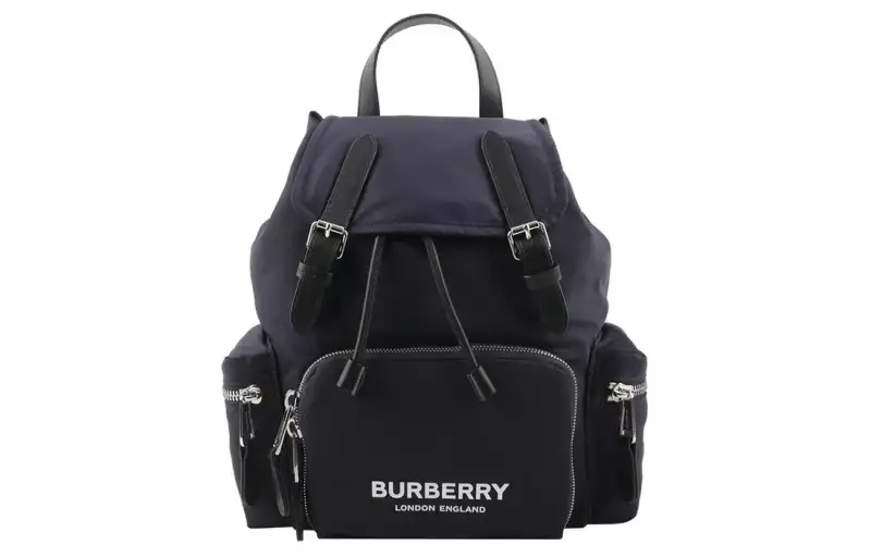 Burberry Nylon With Calfskin Backpack Women's Marine Blue