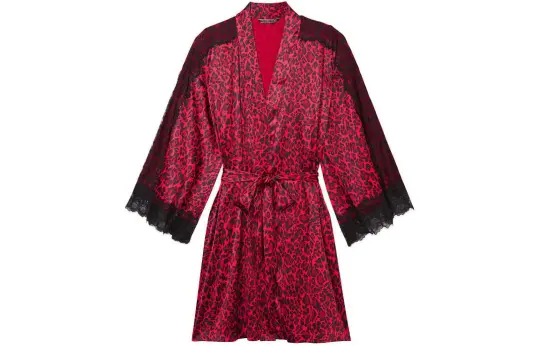 Victoria's Secret Sleep Robe Women's Red Panther Print