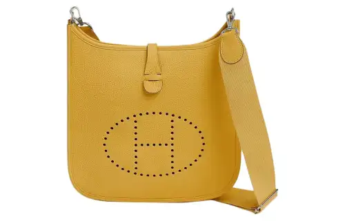 HERMES Evelyne Clemence Bullock Leather Crossbody Bag, Shoulder Bag 29 Women's B4 Sun Sunshine Gold