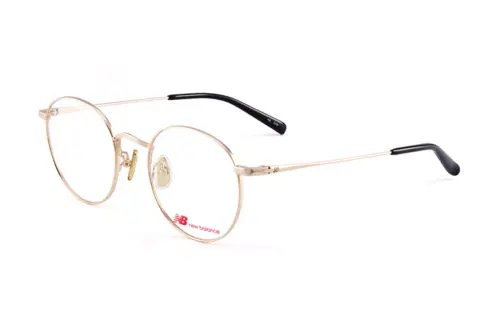 New Balance Metal Round Eyeglass Frames Unisex Gold