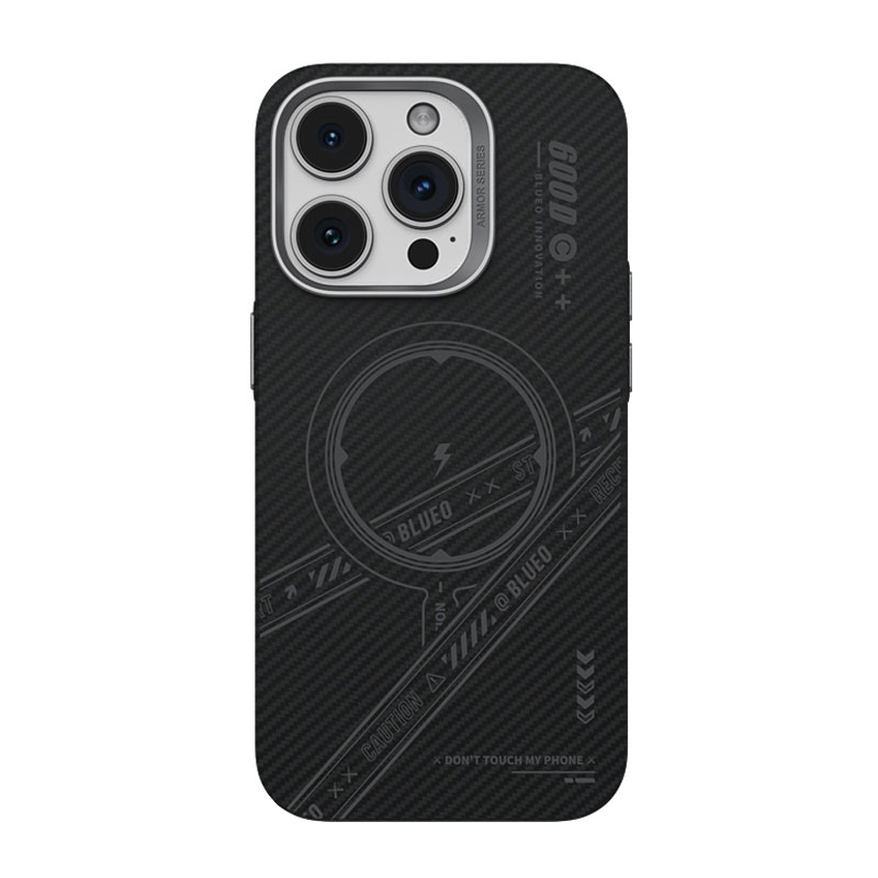 Mr. Blue Ape BLUEO aramid material, skin-friendly feel, all-inclusive anti-fall, scratch-resistant, wear-resistant, fingerprint-resistant and oil-resistant, punk version 600D aramid magnetic mobile phone case, suitable for Apple 15/ProMax/Pro/14 series, minimalist and light luxury style