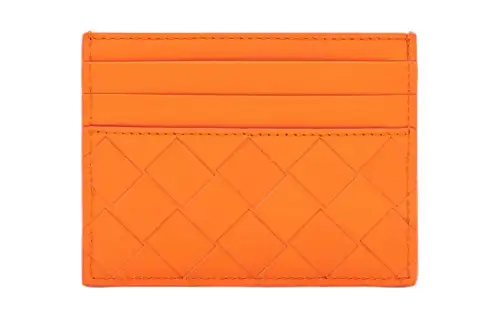 Bottega Veneta Calfskin Card Holder Men's Orange