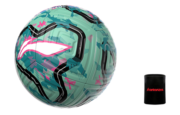 Li Ning Size 5 Soccer Ball TPU Seamless Thermal bonding Unisex Blue Green
