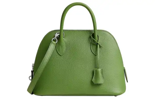 HERMES Bolide Evercolor Calfskin Bowling Bag, Shoulder Bag, Crossbody Bag, Handbag Women's Silk Blue Green
