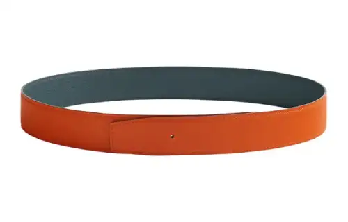 HERMES Calfskin Leather Belts Men's Width 3.8cm