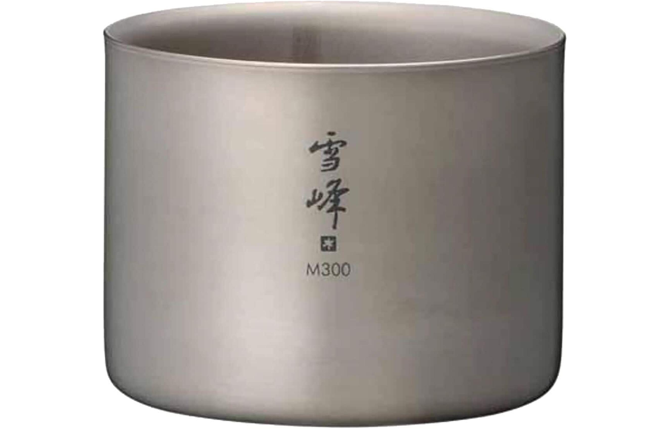 Snow peak outdoor water set 300ML double wall insulated stackable cup titanium 3.3 x 2.6 inches