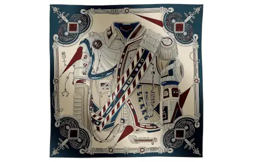 HERMES Cashmere, Mulberry Silk Scarves Men's Multicolor