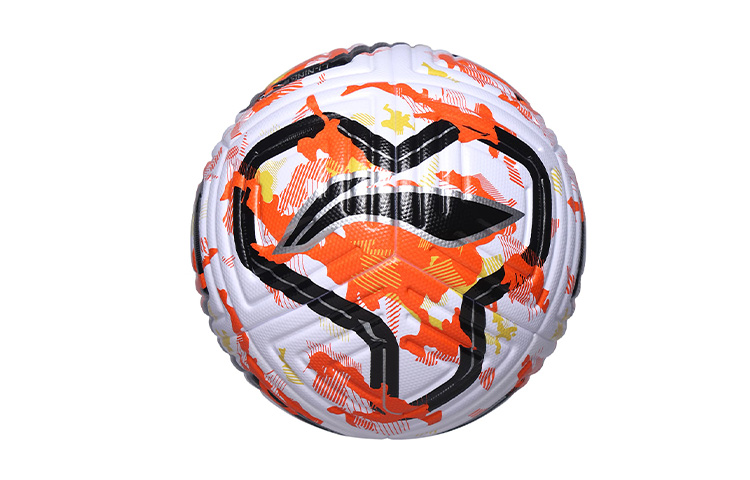 Li Ning Size 5 Soccer Ball TPU Seamless Thermal bonding Unisex White Orange