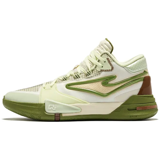 Erke Basketball Shoes Men High-Top Cotton White Pasture Green