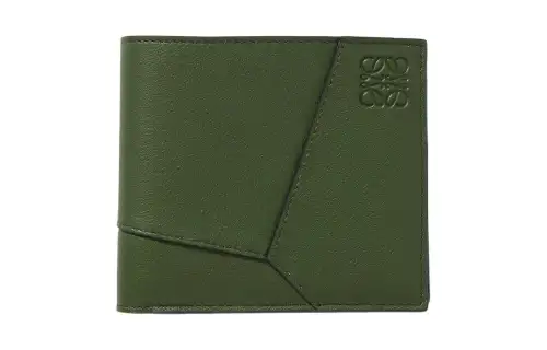 LOEWE PuzzleAnagram Classic Cow Leather Wallet Men's Green
