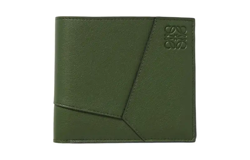 LOEWE PuzzleAnagram Classic Cow Leather Wallet Men's Green