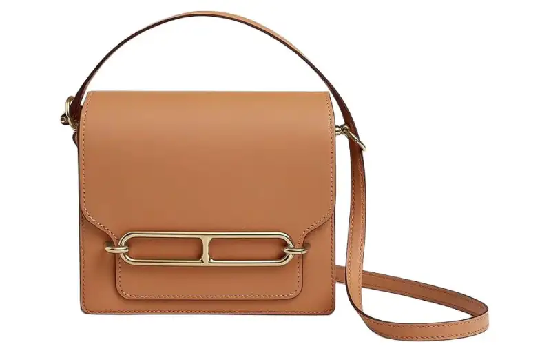 HERMES Roulis Swift Calfskin Crossbody Bags Mini Women's 21 Naturel Sable Light Tea Brown