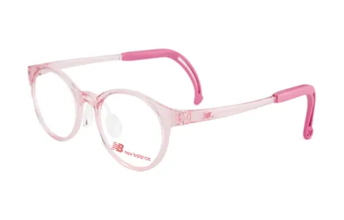 New Balance Letter Print Irregular Shape Eyeglass Frames Kids' Pink