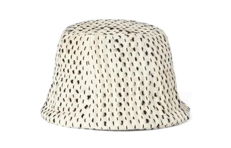 Loro Piana Cotton Linen Shearling Technical Fabric Elastane Acetate Cashmere Bucket Hats Women's Beige/Black