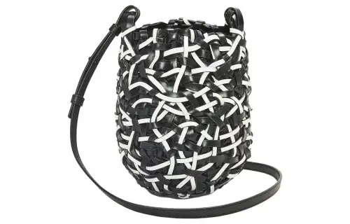 LOEWE Cow Leather Shoulder Bag, Crossbody Bag Small Women's Black & White