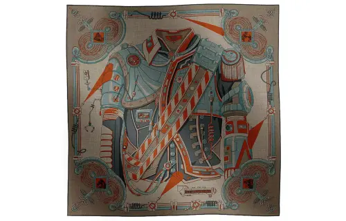 HERMES Knit Scarves Men's Elephant Gray